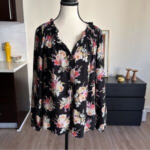 Rebecca Taylor Bouquet Floral Silk Top Sz M